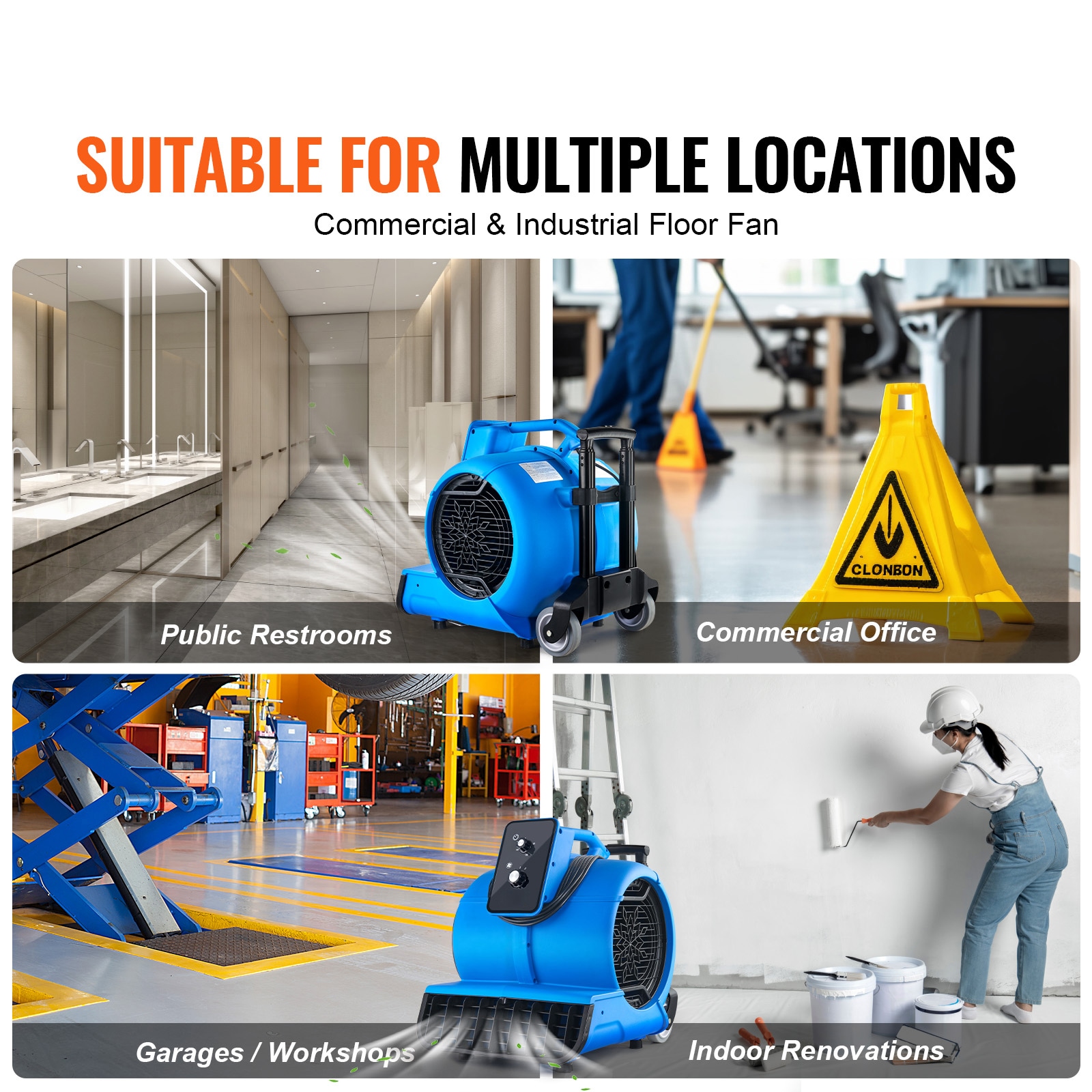 Floor Blower Industrial Air Mover High Velocity 3 Speed Fan_voghion.com